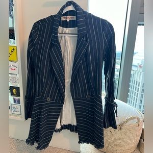 Free people striped blazer, peplum style at the bottom.